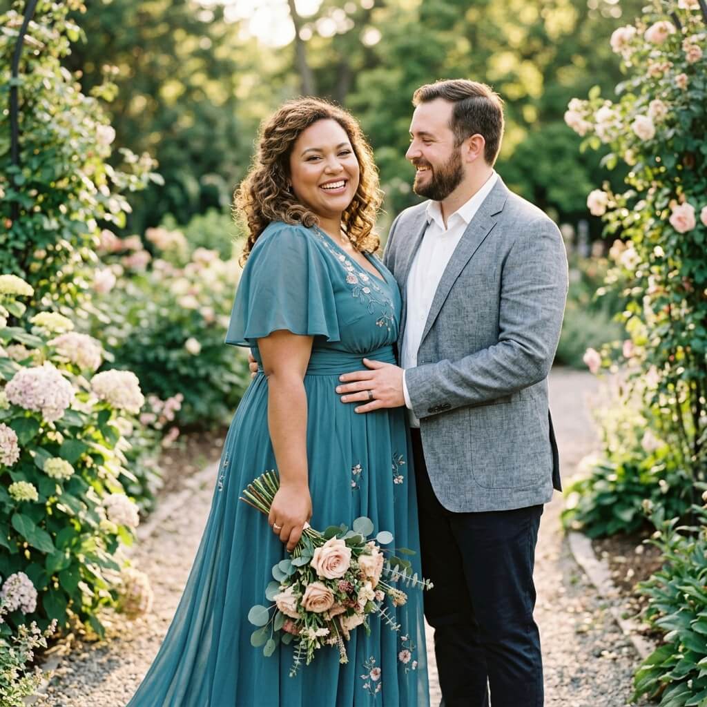 Flattering Plus Size Engagement Photo Dresses